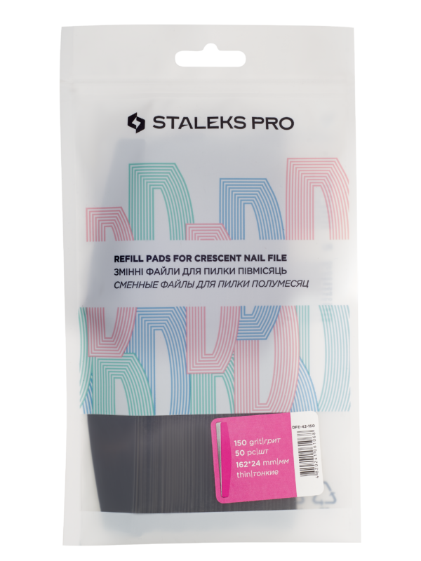 STALEKS Professional Refill Pads for Crescent Nail File 150grit 50stk