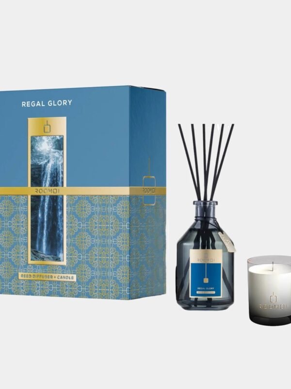 ROOMOI Hjemmeduft 200ml + 160g Stearinlys REGAL GLORY Sett